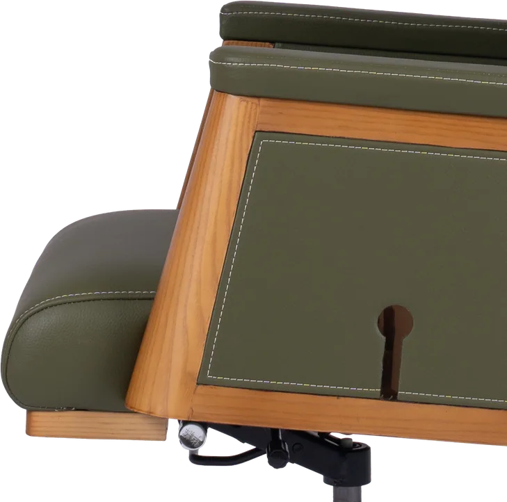 Wood-framed side panels on the Alfa DR-1293, close up