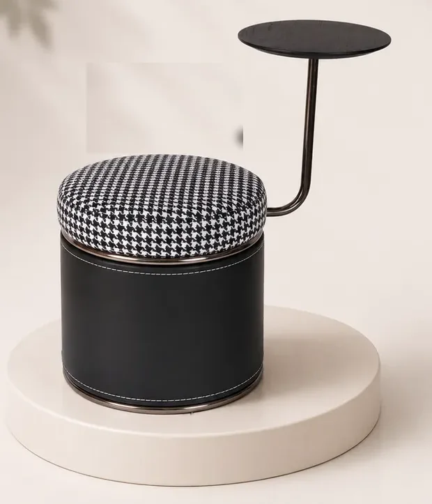 Pouf with side tray, PF-24007