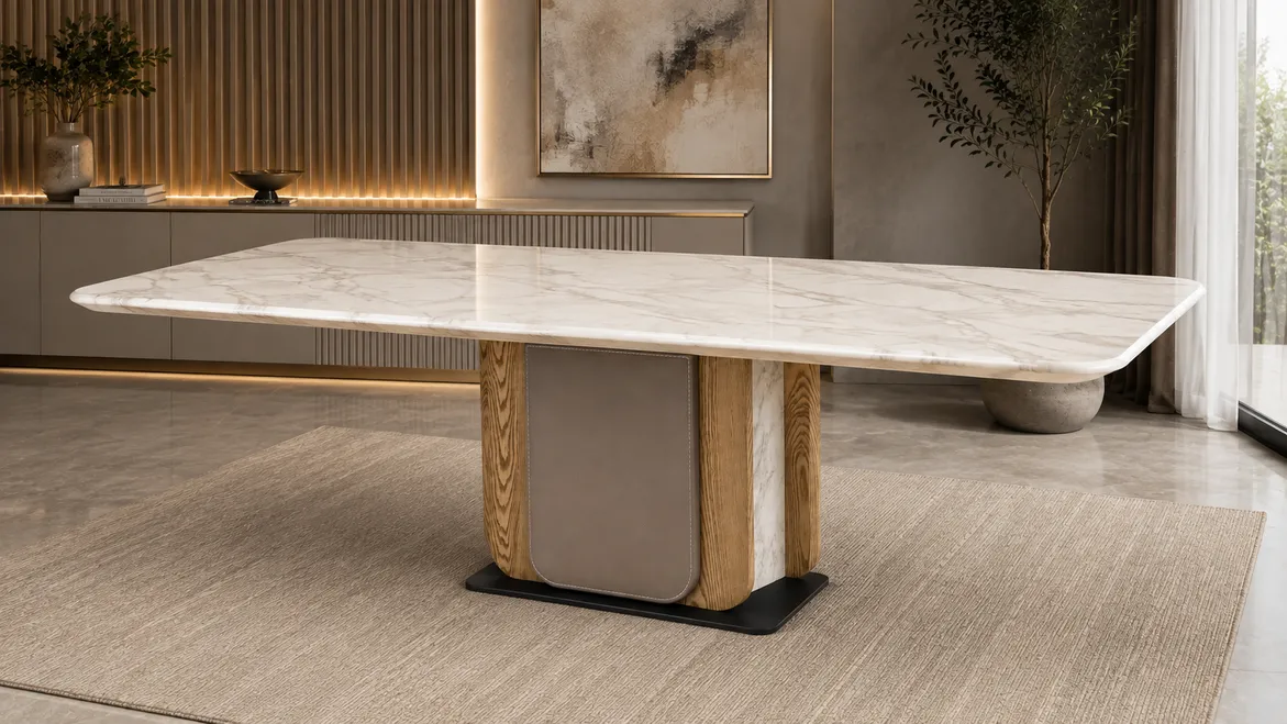 LFD DB-43032 dining base under a marble top